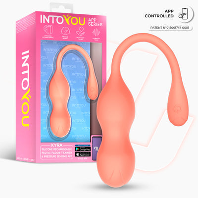 Série d'applications INTOYOU Kyra : appareil d'entraînement du plancher pelvien avec capteur de pression et application.