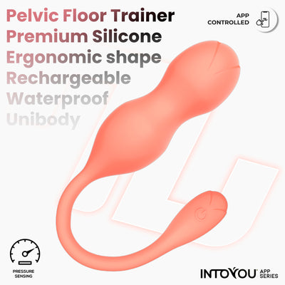 Série d'applications INTOYOU Kyra : appareil d'entraînement du plancher pelvien avec capteur de pression et application.