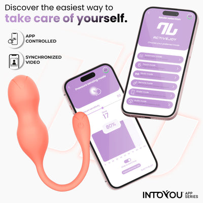 Série d'applications INTOYOU Kyra : appareil d'entraînement du plancher pelvien avec capteur de pression et application.