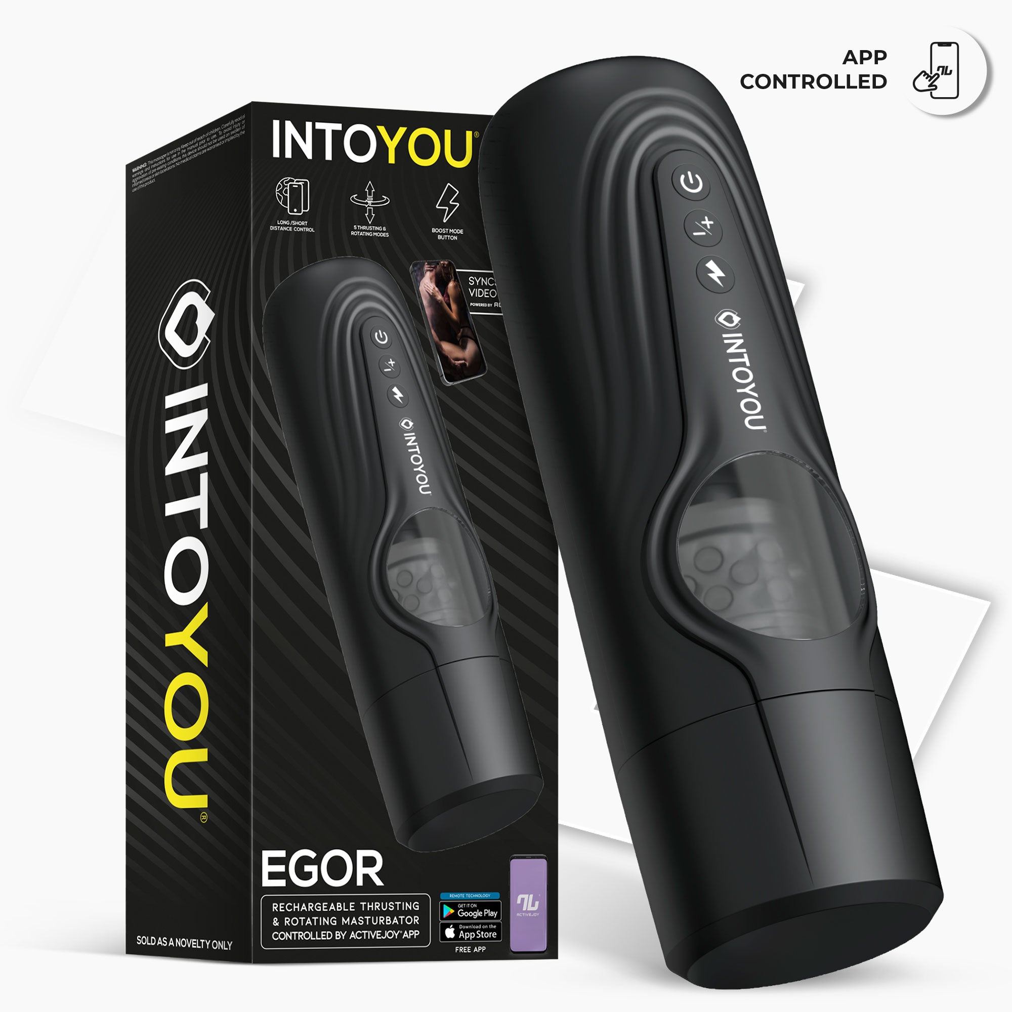 INTOYOU APP SERIES Egor Masturbador Masculino con Rotación y Thrusting con APP