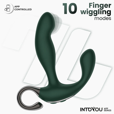 INTOYOU APP SERIES Masseur de prostate Greeny avec mouvement des doigts et application