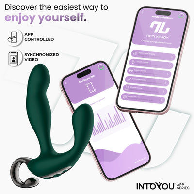 INTOYOU APP SERIES Masseur de prostate Greeny avec mouvement des doigts et application
