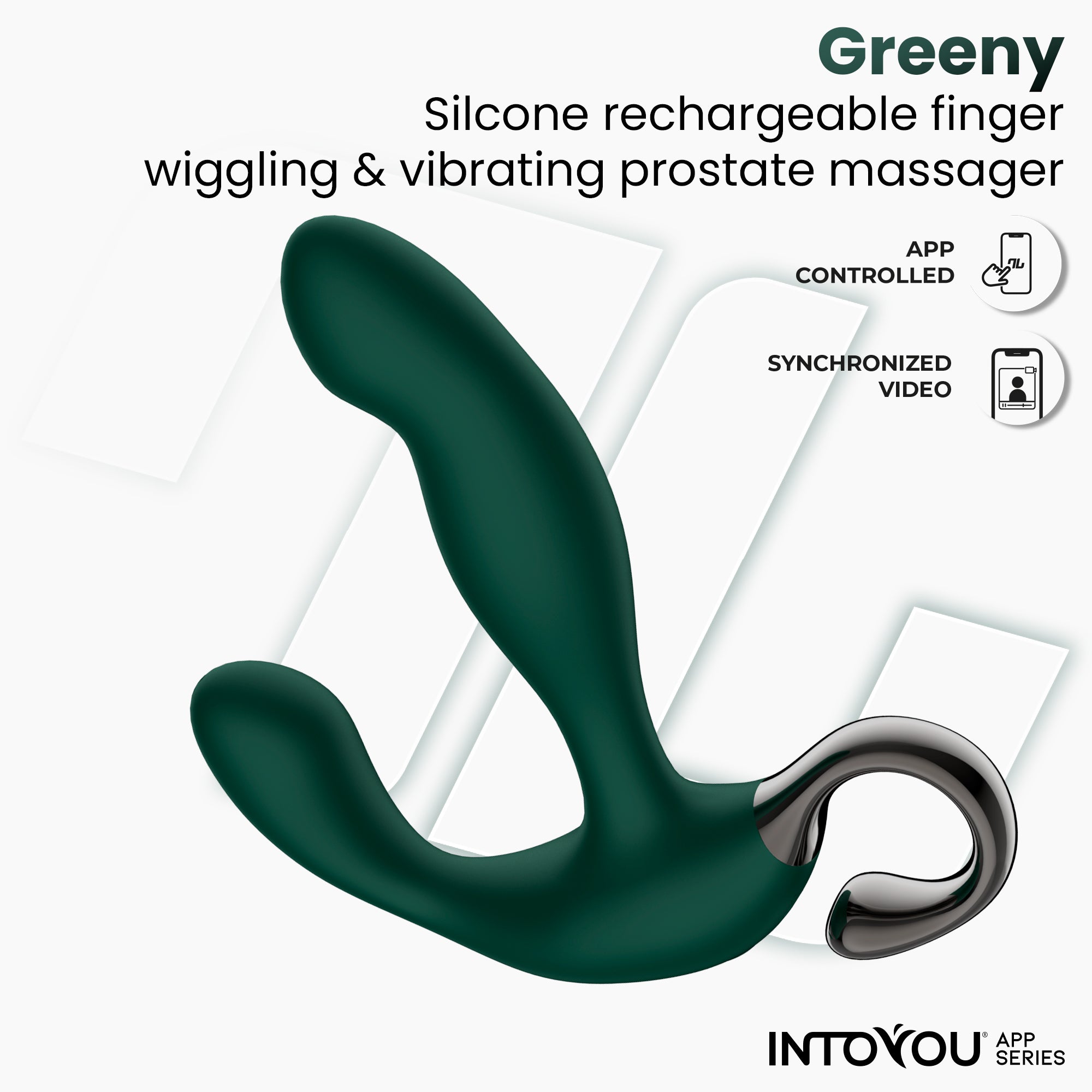 INTOYOU APP SERIES Masseur de prostate Greeny avec mouvement des doigts et application
