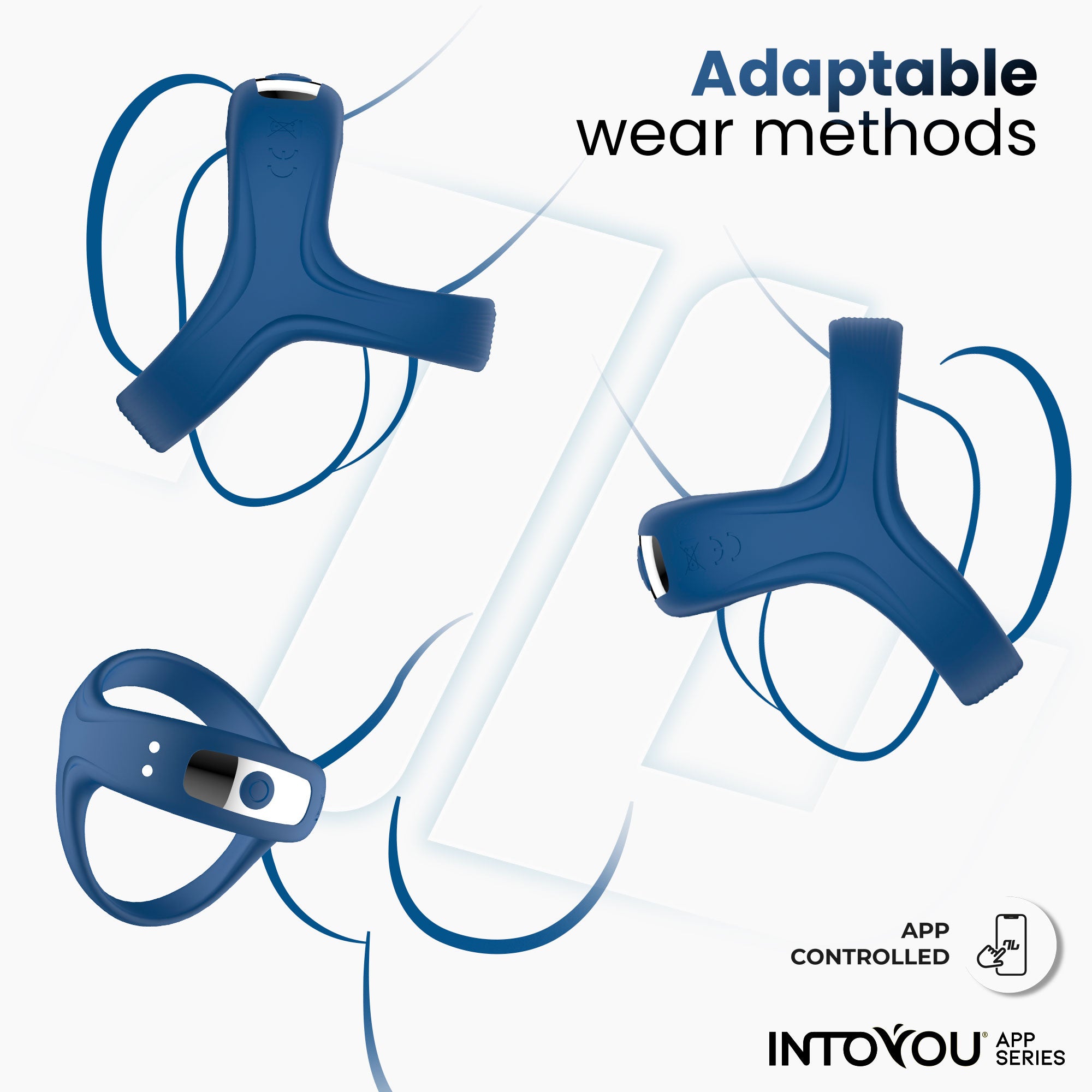 INTOYOU APP SERIES Rank Anillo Vibrador con App Azul