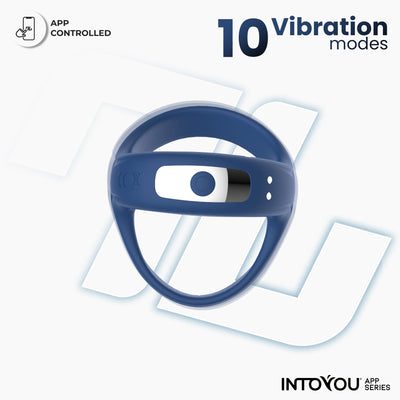 Bague vibrante INTOYOU APP SERIES Rank avec application bleue