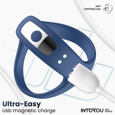 Bague vibrante INTOYOU APP SERIES Rank avec application bleue