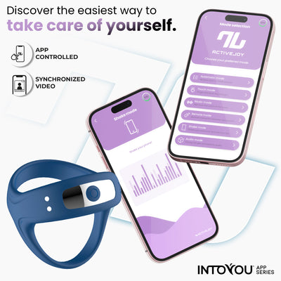 Bague vibrante INTOYOU APP SERIES Rank avec application bleue