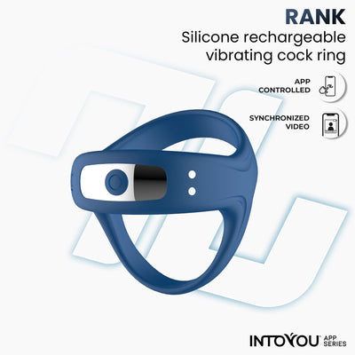 Bague vibrante INTOYOU APP SERIES Rank avec application bleue