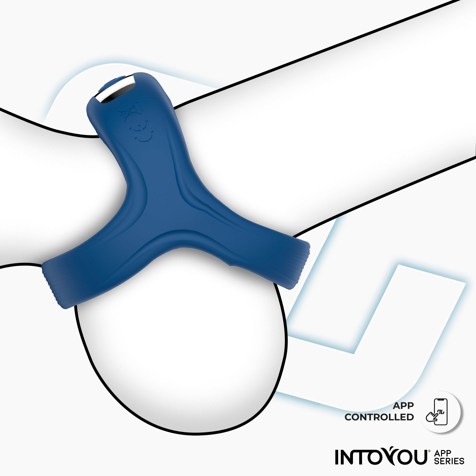 Bague vibrante INTOYOU APP SERIES Rank avec application bleue