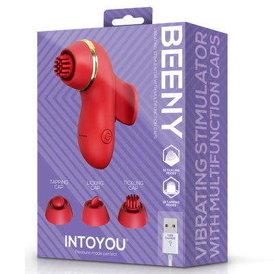 Stimulateur INTOYOU Beeny avec 4 têtes, succion, tapotement, chatouillement et léchage