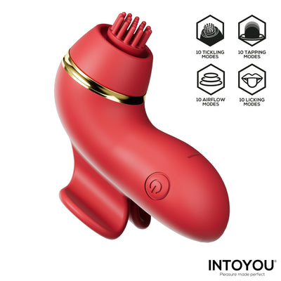 Stimulateur INTOYOU Beeny avec 4 têtes, succion, tapotement, chatouillement et léchage